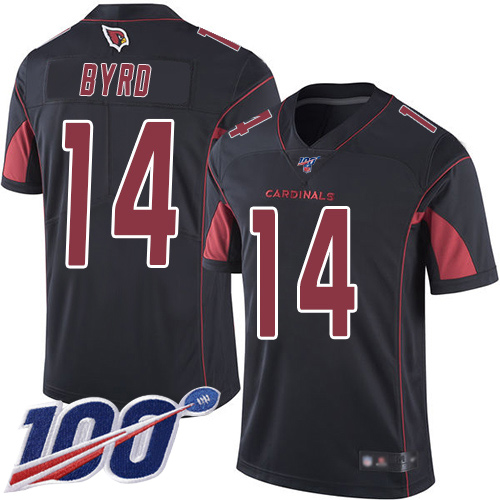 Arizona Cardinals Limited Black Men Damiere Byrd Jersey NFL Football #14 100th Season Rush Vapor Untouchable